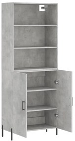 vidaXL Ντουλάπι Γκρι Σκυροδέματος 69,5x34x180 εκ. Επεξεργασμένο Ξύλο