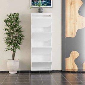 Shoe Cabinet 4 Piece Metal - White White