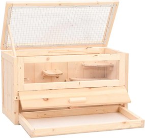 vidaXL Κλουβί Χάμστερ 60 x 30 x 35 εκ. από Μασίφ Ξύλο Ελάτης