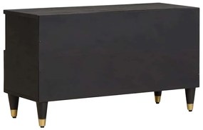 vidaXL Ντουλάπι TV με συρτάρι Μαύρο 80 x 33 x 46 εκ Στερεό ξύλο μάνγκο