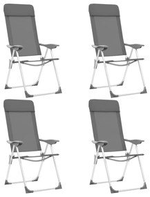 Καρέκλες Camping Πτυσσόμενες 4 τεμ. Γκρι από Αλουμίνιο - Γκρι