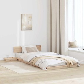 vidaXL Κρεβάτι με κομοδίνα 80x200 εκ. Μασίφ ξύλο