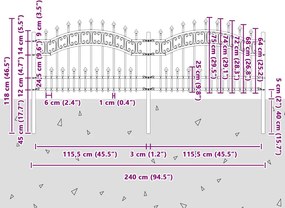 vidaXL Φράχτης Κήπου KAMPEN 240 x 118 εκ Mesh Λευκό