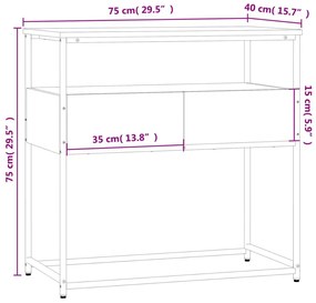 Τραπέζι Κονσόλα Καφέ Δρυς 75 x 40 x 75 εκ. Επεξεργασμένο Ξύλο - Καφέ