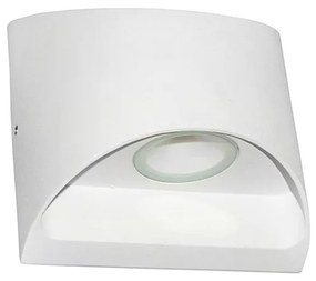 Adeleq Led Φωτιστικό Επίτοιχο Αλουμινίου Οβάλ Διπλής Κατεύθυνσης 2x3W 3000K Λευκό 3-691110