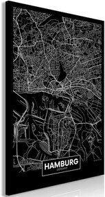 Πίνακας - Dark Map of Hamburg (1 Part) Vertical - 40x60