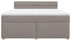 Κρεβάτι Boxspring με Στρώμα Taupe 180x200 εκ. Υφασμάτινο - Μπεζ-Γκρι