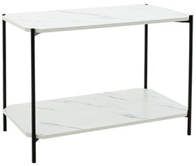 Τραπέζι σαλονιού Mara MDF λευκό μαρμάρου-μαύρο 80x40x55cm
