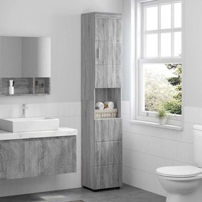 vidaXL Ντουλάπι Μπάνιου με πόρτα TULUM Γκρι sonoma 37 x 31.5 x 203 εκ