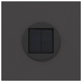 vidaXL Ηλιακό LED Φως Δρόμου 2 pcs Μαύρο Κρύο Ρολαρισμένο Χάλυβα