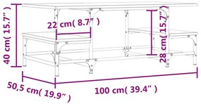 ΤΡΑΠΕΖΑΚΙ ΣΑΛΟΝΙΟΥ ΓΚΡΙ SONOMA 100X50,5X40 ΕΚ. ΕΠΕΞΕΡΓ. ΞΥΛΟ 835377