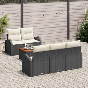 vidaXL Σετ Καναπέ Κήπου 6 pcs Μαύρος, λευκός