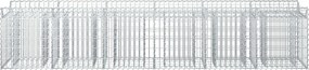 vidaXL Ανασηκωμένο κρεβάτι gabion 2 pcs Ασημί