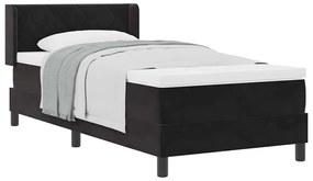 vidaXL Κρεβάτι με Ελατήρια και Στρώμα Μαύρο 100x200 εκ. Βελούδο Μαύρο