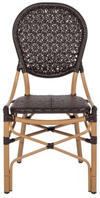 ΚΑΡΕΚΛΑ ΑΛΟΥΜΙΝΙΟΥ BAMBOO LOOK ΜΕ ΚΑΦΕ PE RATTAN HM5925.01 47x58x95Yεκ.