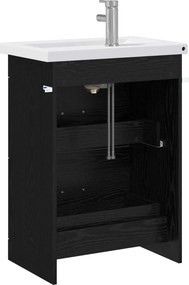 vidaXL Σετ Επίπλων Μπάνιου Μαύρη Δρυς 61 x 40 x 84,5 εκ