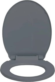 vidaXL Κάλυμμα Λεκάνης με Soft Close &amp;amp; Quick Release Οβάλ Γκρι