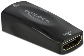 DELOCK αντάπτορας HDMI σε VGA 66560, 1080p/60Hz, μαύρος