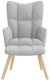 vidaXL Καρέκλα χαλάρωσης με υποπόδιο Cloud Grey Fabric