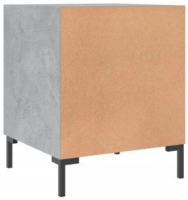 vidaXL Κομοδίνο Γκρι Σκυροδ. 40 x 40 x 50 εκ. από Επεξεργασμένο Ξύλο