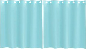 vidaXL Voile κουρτίνες με ροδέλες 2 τεμάχια Τιρκουάζ