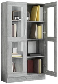 vidaXL Βιτρίνα Γκρι Sonoma 82,5 x 30,5 x 150 εκ. Επεξεργασμένο Ξύλο