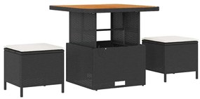 vidaXL Σετ Καναπέ Κήπου με μαξιλάρι 9 pcs Μαύρο Πολυ ράταν