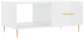 vidaXL Τραπεζάκι Σαλονιού Γυαλ. Λευκό 90x50x40 εκ. Επεξεργ. Ξύλο