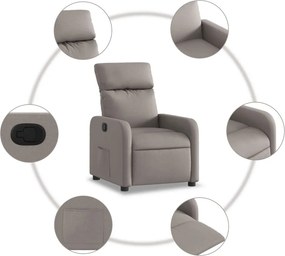 vidaXL Πολυθρόνα Ανακλινόμενη Taupe Υφασμάτινη