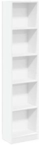 vidaXL Βιβλιοθήκη Λευκή 40x24x176 εκ. από Επεξεργασμένο Ξύλο