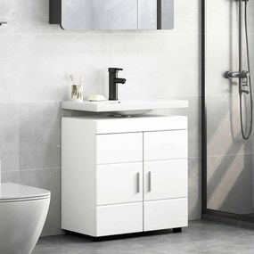 vidaXL Ντουλάπα νιπτήρα μπάνιου με πόρτα TULUM Λευκό 60 x 34 x 63 εκ