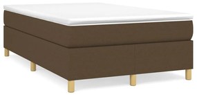 vidaXL Κρεβάτι Boxspring με Στρώμα Σκούρο Καφέ 120x200 εκ. Υφασμάτινο