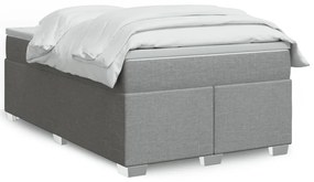 vidaXL Κρεβάτι Boxspring με Στρώμα Ανοιχτό Γκρι 120x200 εκ. Υφασμάτινο