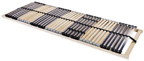 vidaXL Βάση κρεβατιού με λάμες Καστανό 140 x 190 εκ Στερεό Ξύλο Μηλιάς