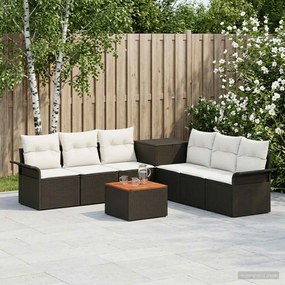 vidaXL Σετ Καναπέ 8 τμχ. Μαύρο και Κρεμ Λευκό 55 x 55 x 37 εκ