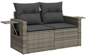 vidaXL Σαλόνι Κήπου Σετ 8 Τεμαχίων Γκρι Συνθετικό Ρατάν με Μαξιλάρια