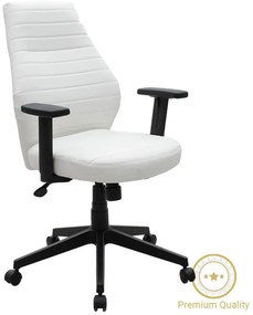 Manager office chair Benno with PU in white colour 67.5x76x110.5 εκ.