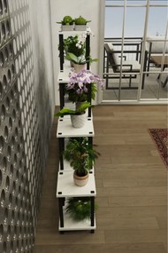 Stewehome Πολυώροφος σταντ για γλάστρες με ράφια από λευκό Συνθετικό ξύλο