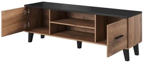 TV stand LOTTA 160 2D2K wonat oak/black DIOMMI CAMA-LOTTA-RTV-160-2D2K-DWO/CZ