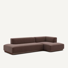 Καναπές γωνιακός δεξιός XL από λινό βελούδο, JACOPO