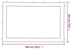 vidaXL Τοιχώματα Τέντας Εκδηλώσεων 2 τεμ. Λευκά και Μαύρα με Πλέγμα