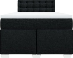 vidaXL Κρεβάτι Boxspring με Στρώμα Μαύρο 120x200 εκ. Υφασμάτινο