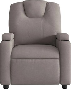 vidaXL Πολυθρόνα Μασάζ Ανακλινόμενη Taupe Υφασμάτινη