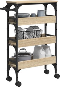 vidaXL Καρότσι Κουζίνας Δρύς Sonoma 53 x 20 x 76 εκ.
