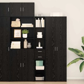 vidaXL Υψηλό ντουλάπι Μαύρη Δρυς 30x42,5x185 εκατοστά Επεξεργασμένο Ξύλο