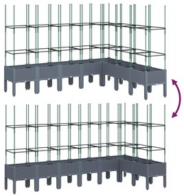 ΖΑΡΝΤΙΝΙΕΡΑ ΚΗΠΟΥ ΜΕ ΚΑΦΑΣΩΤΟ ΓΚΡΙ 200X160X142,5 ΕΚ. ΑΠΟ PP 367971