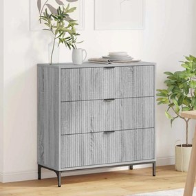 vidaXL Πλαϊνό γραφείο Γκρι sonoma 79.5 x 33 x 82 εκ Επεξεργασμένο ξύλο