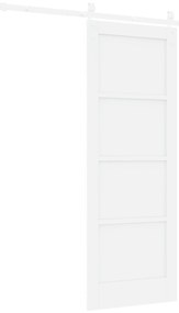 vidaXL Συρόμενη Πόρτα με Σετ Εξαρτημάτων Λευκή 73.5x198.5 cm Συμπαγές Ξύλο Πεύκο