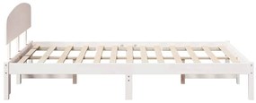 vidaXL Σκελετός Κρεβατιού Λευκό 140 x 190 cm Μασίφ ξύλο πεύκου