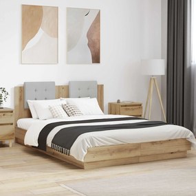 vidaXL Κρεβάτι με Κεφαλάρι Artisan Oak 150 x 200 cm Επεξεργασμένο ξύλο